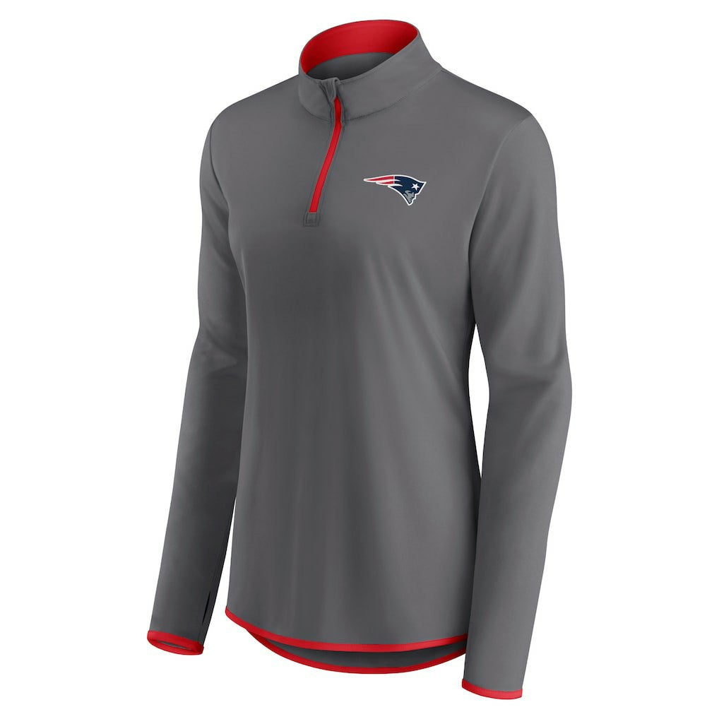 Women's Adult Corner Long Sleeve 1/4 Zip Top - New England Patriots