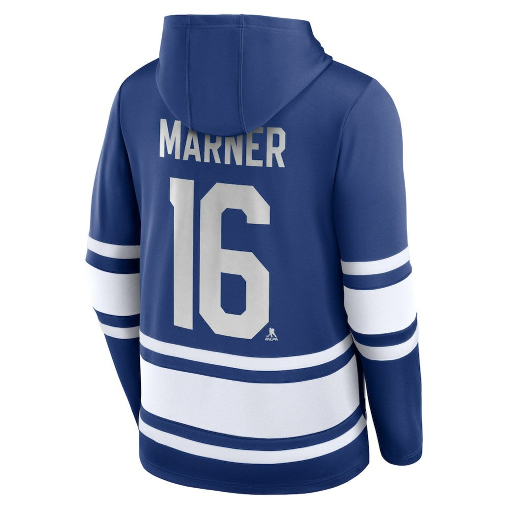 NHL Blue Mitch Marner Toronto Maple Leafs Fanatics Name & Number Lace-Up Pullover Hoodie