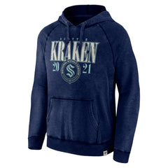 NHL Heather Deep Sea Blue Seattle Kraken Fanatics Shoulder-To-Shoulder Raglan Pullover Hoodie