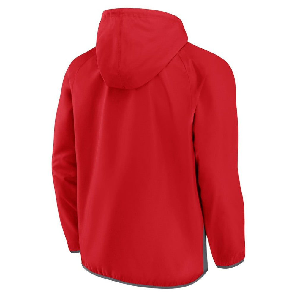 NHL Red Washington Capitals Fanatics Flagrant Foul Anorak Raglan Half-Zip Hoodie Jacket