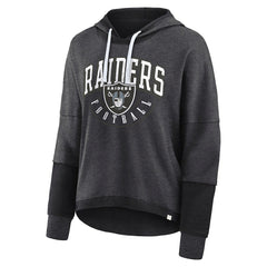 Women's Lightewight Modest Crop Lounge Helmet Arch Pullover Hoodie - Las Vegas Raiders