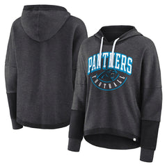 Women's Lightewight Modest Crop Lounge Helmet Arch Pullover Hoodie - Carolina Panthers