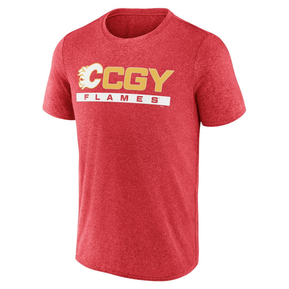 NHL Heather Red Calgary Flames Fanatics Playmaker T-Shirt