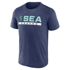NHL Heather Deep Sea Blue Seattle Kraken Fanatics Playmaker T-Shirt