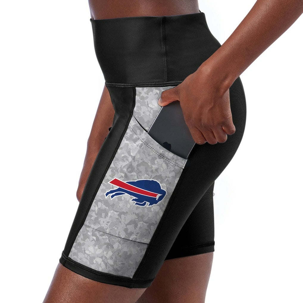 Certo Women's High Waist Logo Two-Pocket Biker Shorts - Buffalo Bills