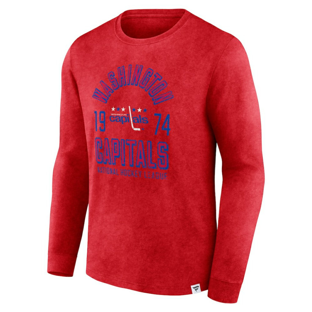 NHL Heather Red Washington Capitals Fanatics Keep The Zone Long Sleeve T-Shirt