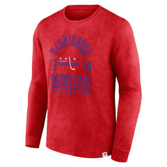 NHL Heather Red Washington Capitals Fanatics Keep The Zone Long Sleeve T-Shirt