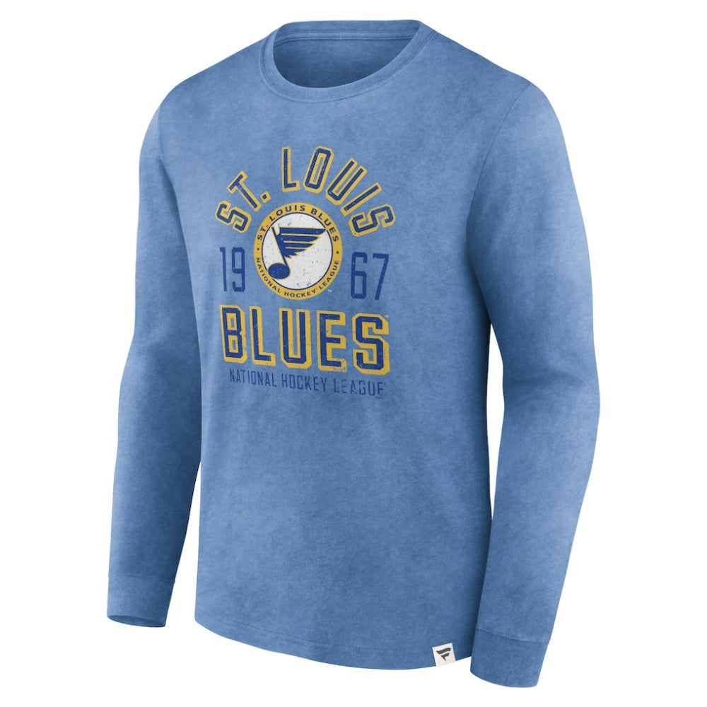 NHL Heather Blue St. Louis Blues Fanatics Keep The Zone Long Sleeve T-Shirt