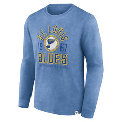 NHL Heather Blue St. Louis Blues Fanatics Keep The Zone Long Sleeve T-Shirt