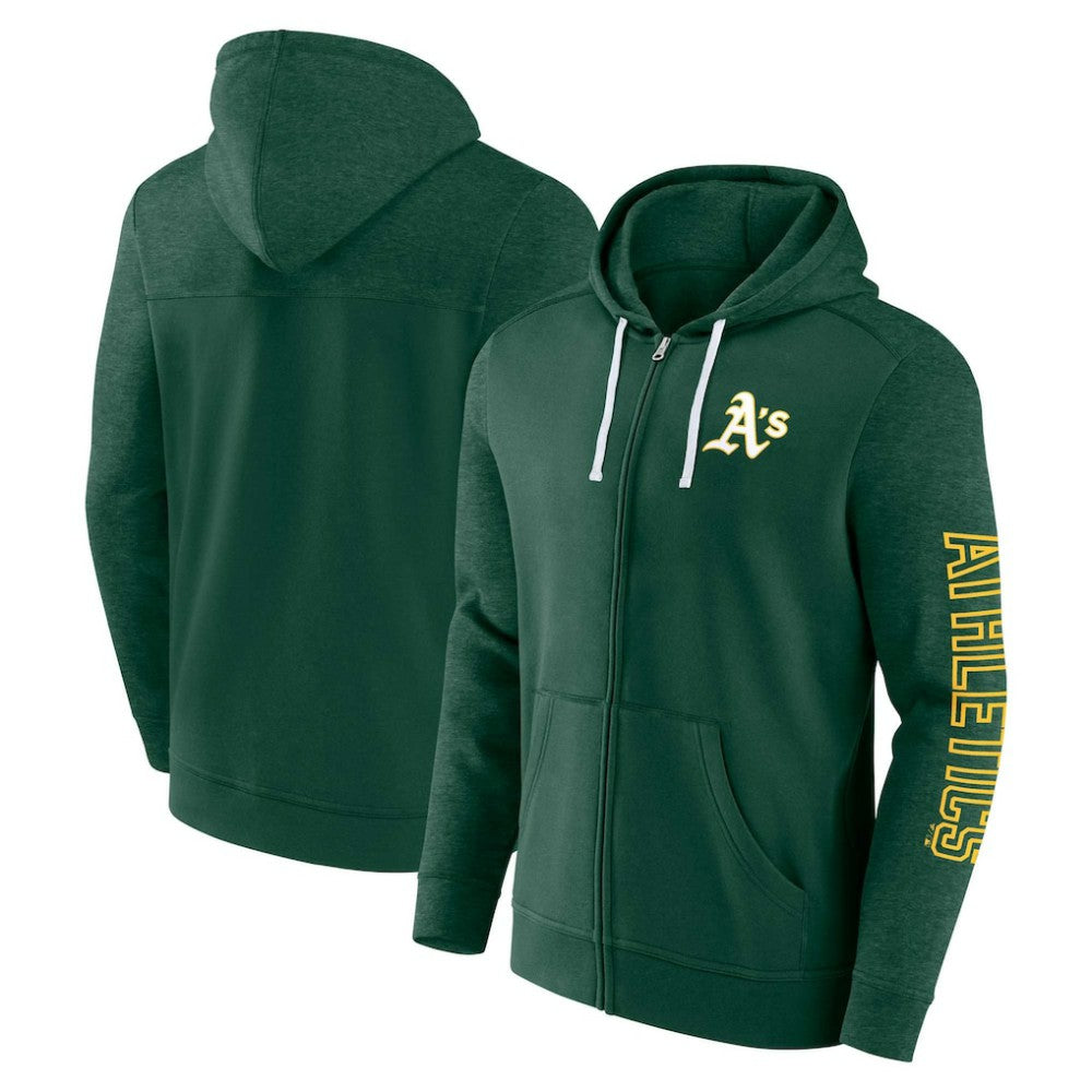 MLB Athletics Fanatics Offensive Line Up Lightweight Full-Zip Hoodie