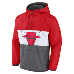 NBA Chicago Bulls Anorak Flagrant Foul Color-Block Raglan Hoodie Half-Zip Jacket