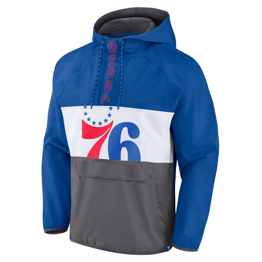 NBA Philadelphia 76ers Anorak Flagrant Foul Color-Block Raglan Hoodie Half-Zip Jacket