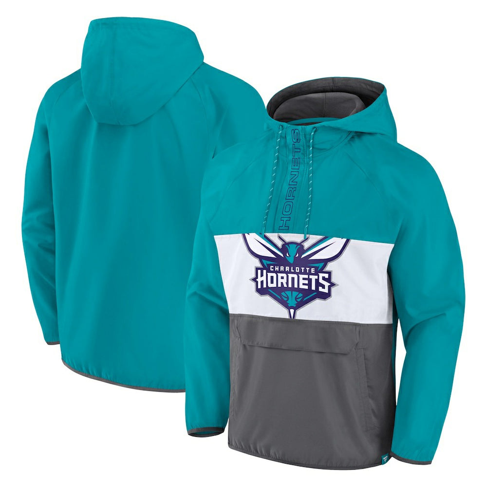 NBA Charlotte Hornets Anorak Flagrant Foul Color-Block Raglan Hoodie Half-Zip Jacket