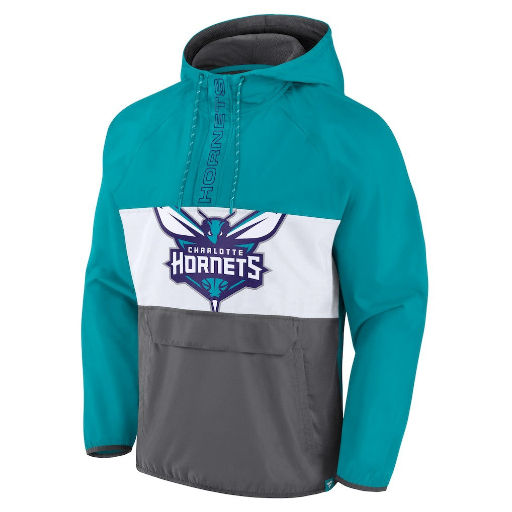 NBA Charlotte Hornets Anorak Flagrant Foul Color-Block Raglan Hoodie Half-Zip Jacket