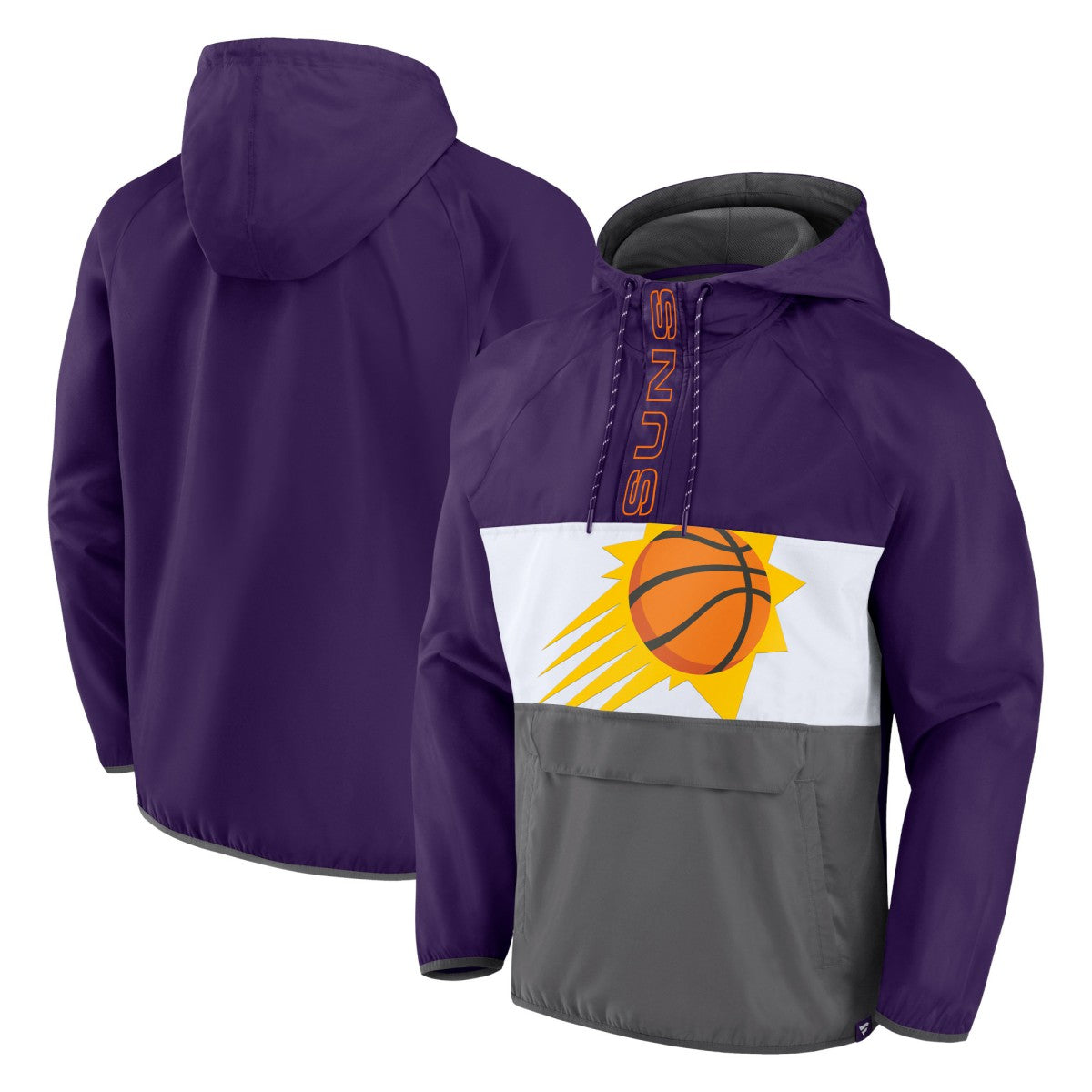 NBA Phoenix Suns Anorak Flagrant Foul Color-Block Raglan Hoodie Half-Zip Jacket