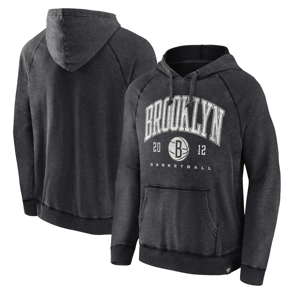 NBA Brooklyn Nets Foul Trouble Snow Wash Raglan Pullover Hoodie