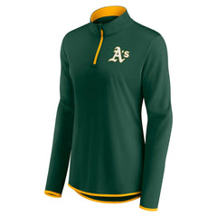 MLB Athletics Fanatics Women's Corner Quarter-Zip Top