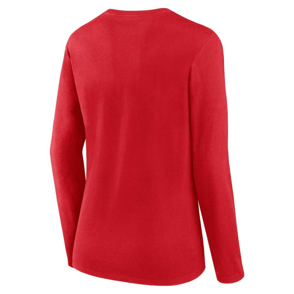 MLB Washington Nationals Fanatics Women's Run The Bases Long Sleeve T-Shirt & Cuffed Knit Hat with Pom Combo Set