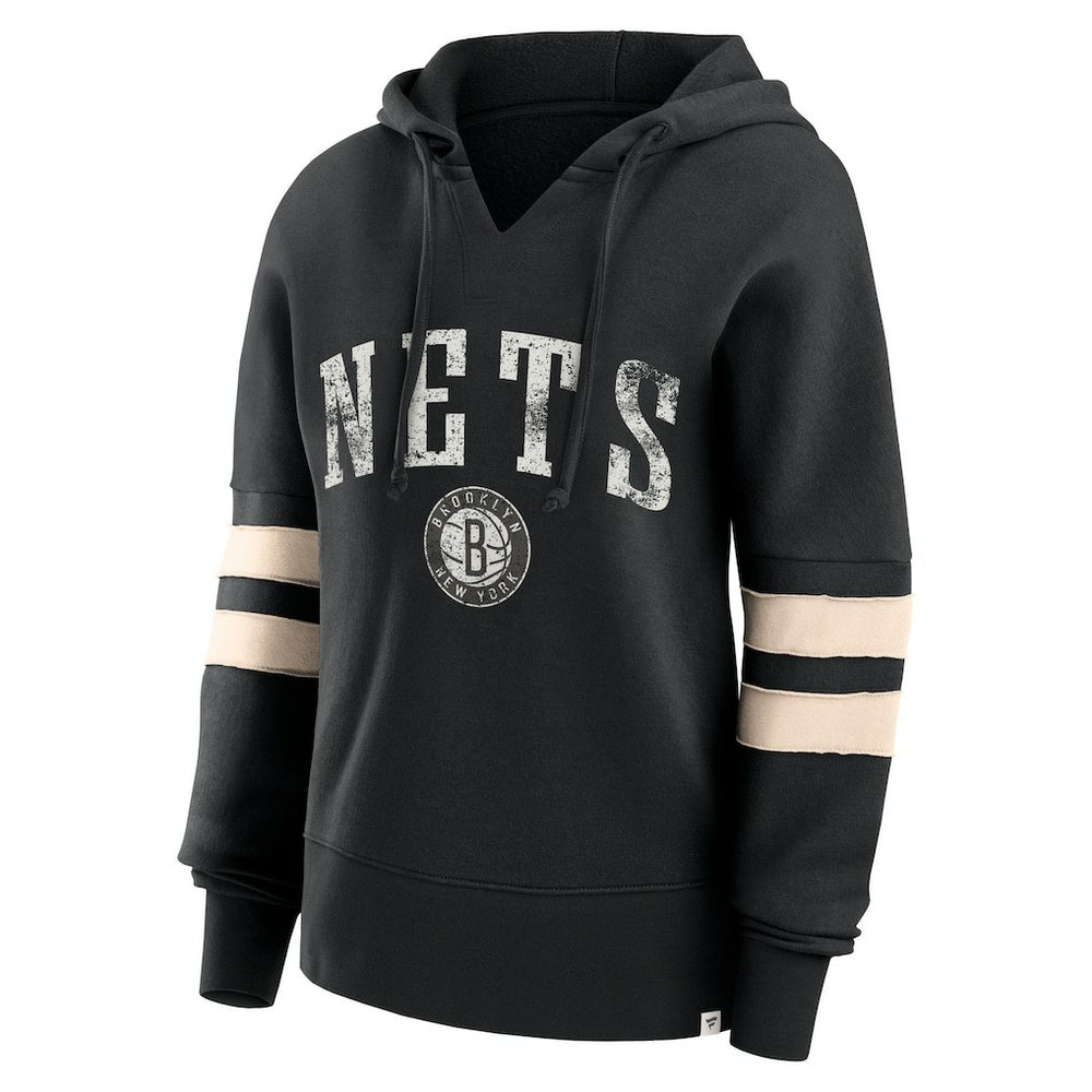 NBA Brooklyn Nets Women's Bold Move Dolman V-Neck High Hip Hoodie