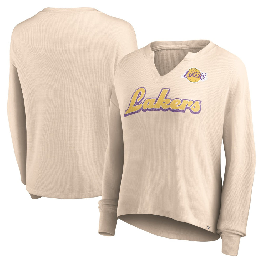 NBA Los Angeles Lakers Women's Go For It Long Sleeve Notch Neck T-Shirt