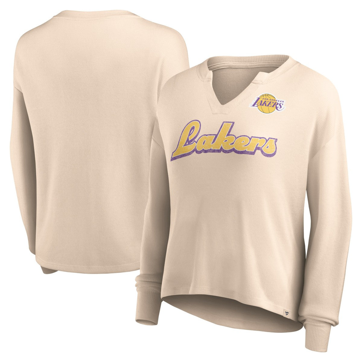 NBA Los Angeles Lakers Women's Go For It Long Sleeve Notch Neck T-Shirt