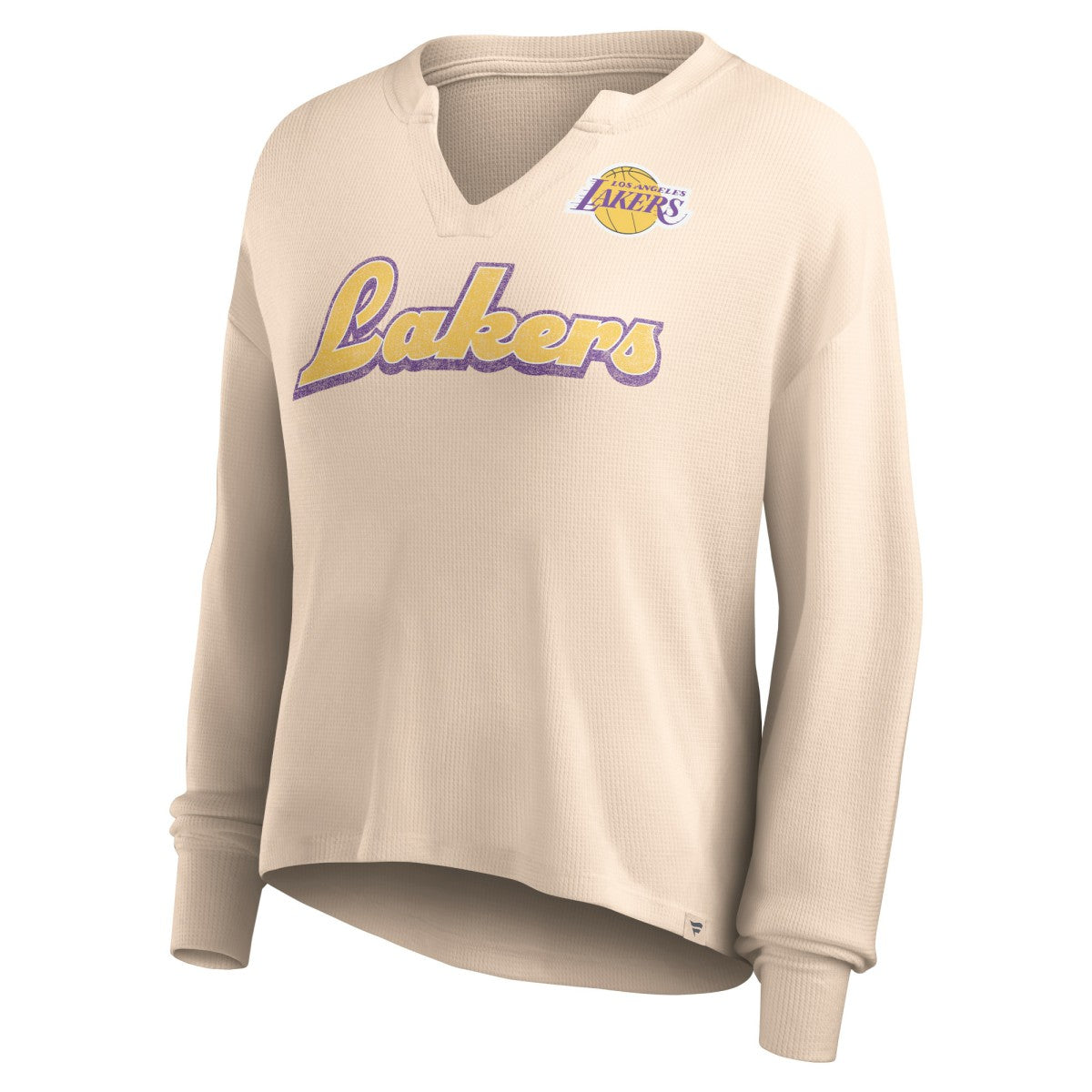 NBA Los Angeles Lakers Women's Go For It Long Sleeve Notch Neck T-Shirt