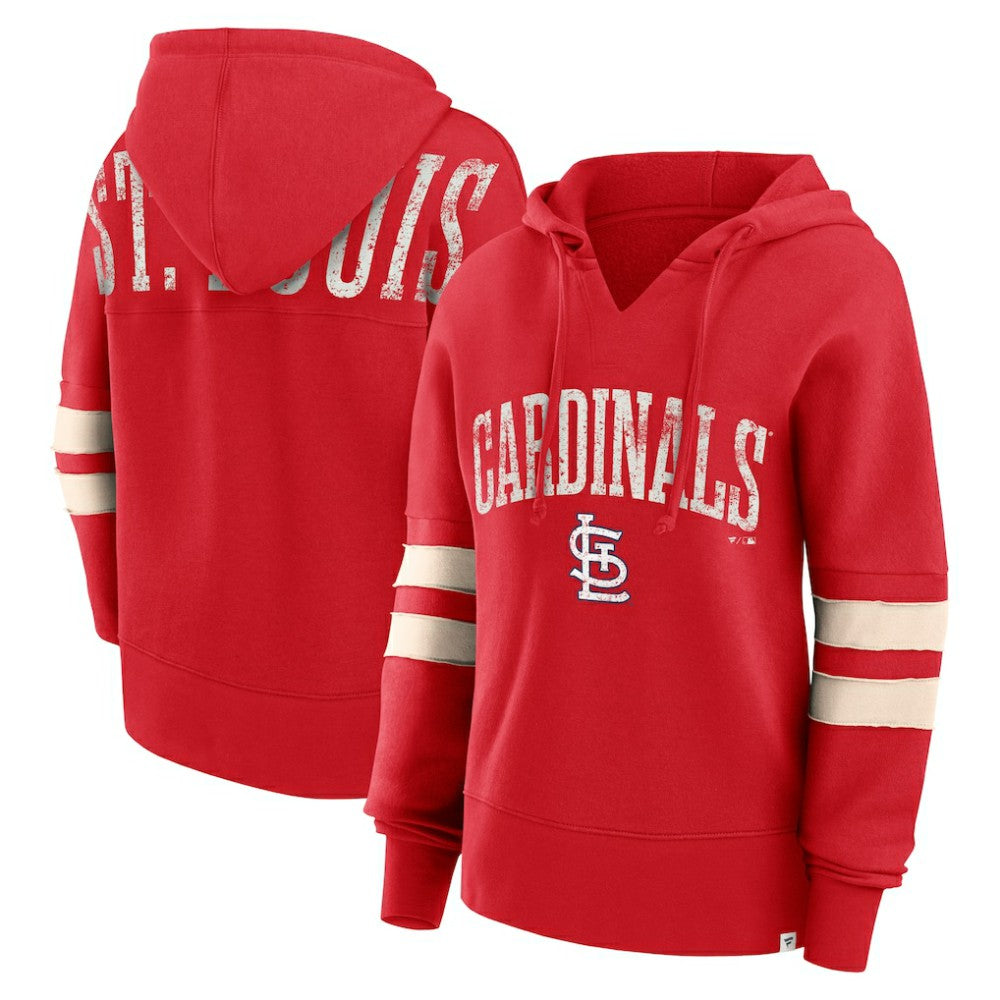 MLB St. Louis Cardinals Fanatics Women's Bold Move Notch Neck High Hip Hoodie