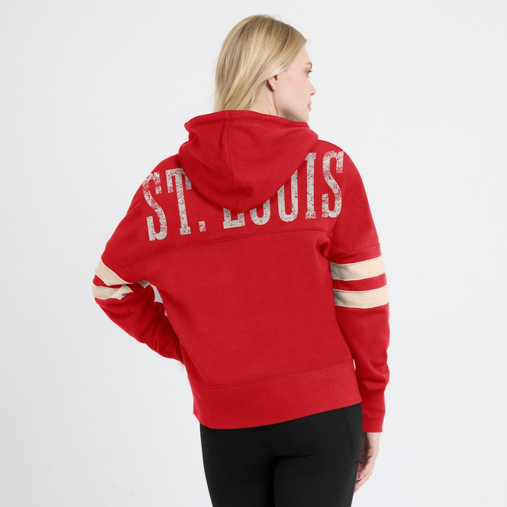 MLB St. Louis Cardinals Fanatics Women's Bold Move Notch Neck High Hip Hoodie