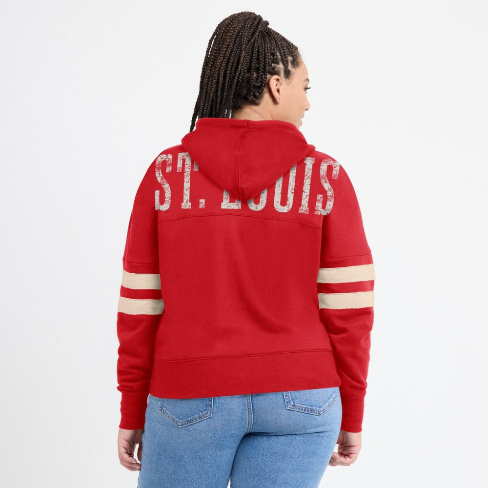 MLB St. Louis Cardinals Fanatics Women's Bold Move Notch Neck High Hip Hoodie