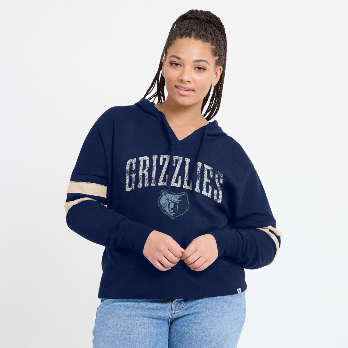 NBA Memphis Grizzlies Women's Bold Move Dolman V-Neck High Hip Hoodie