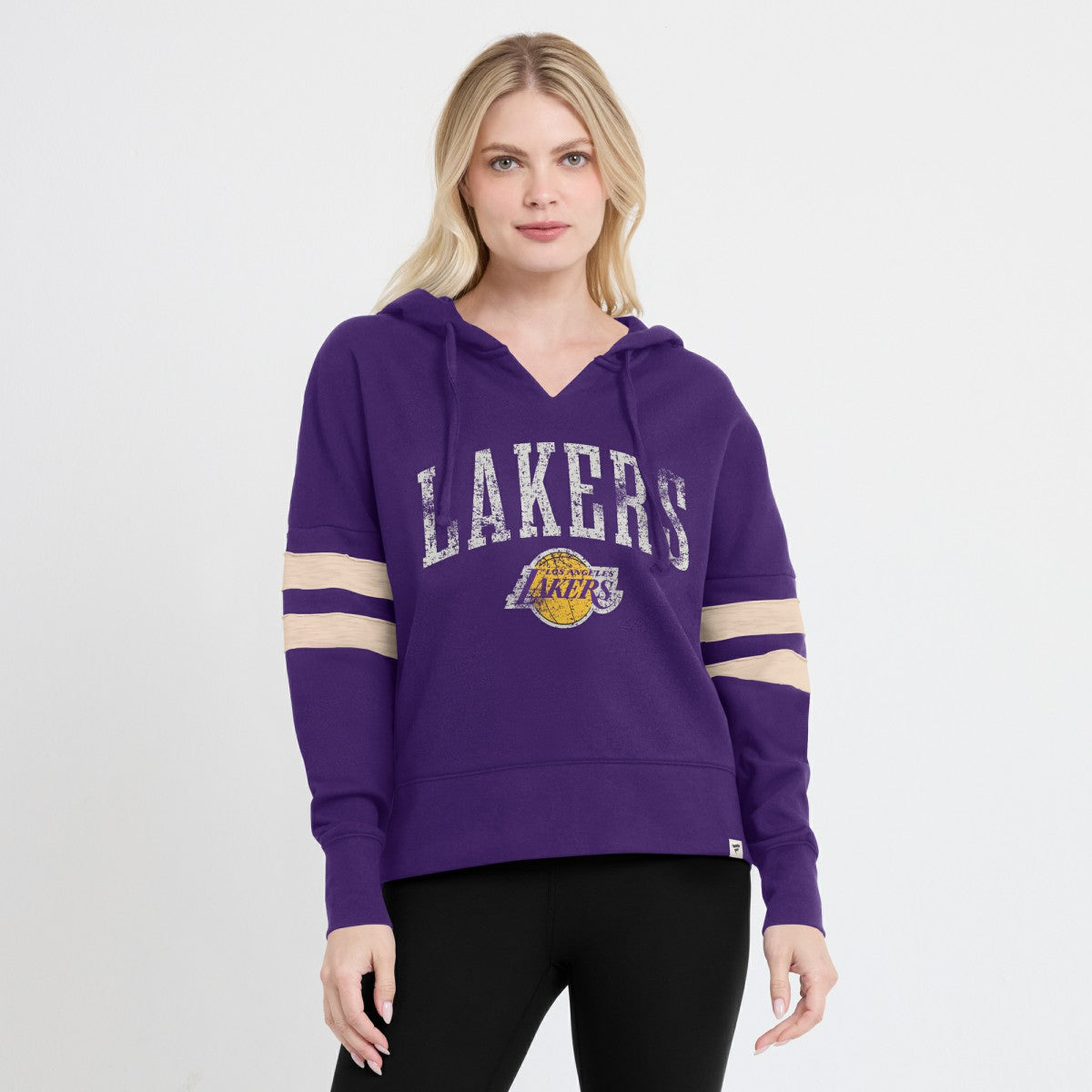 NBA Los Angeles Lakers Women's Bold Move Dolman V-Neck High Hip Hoodie