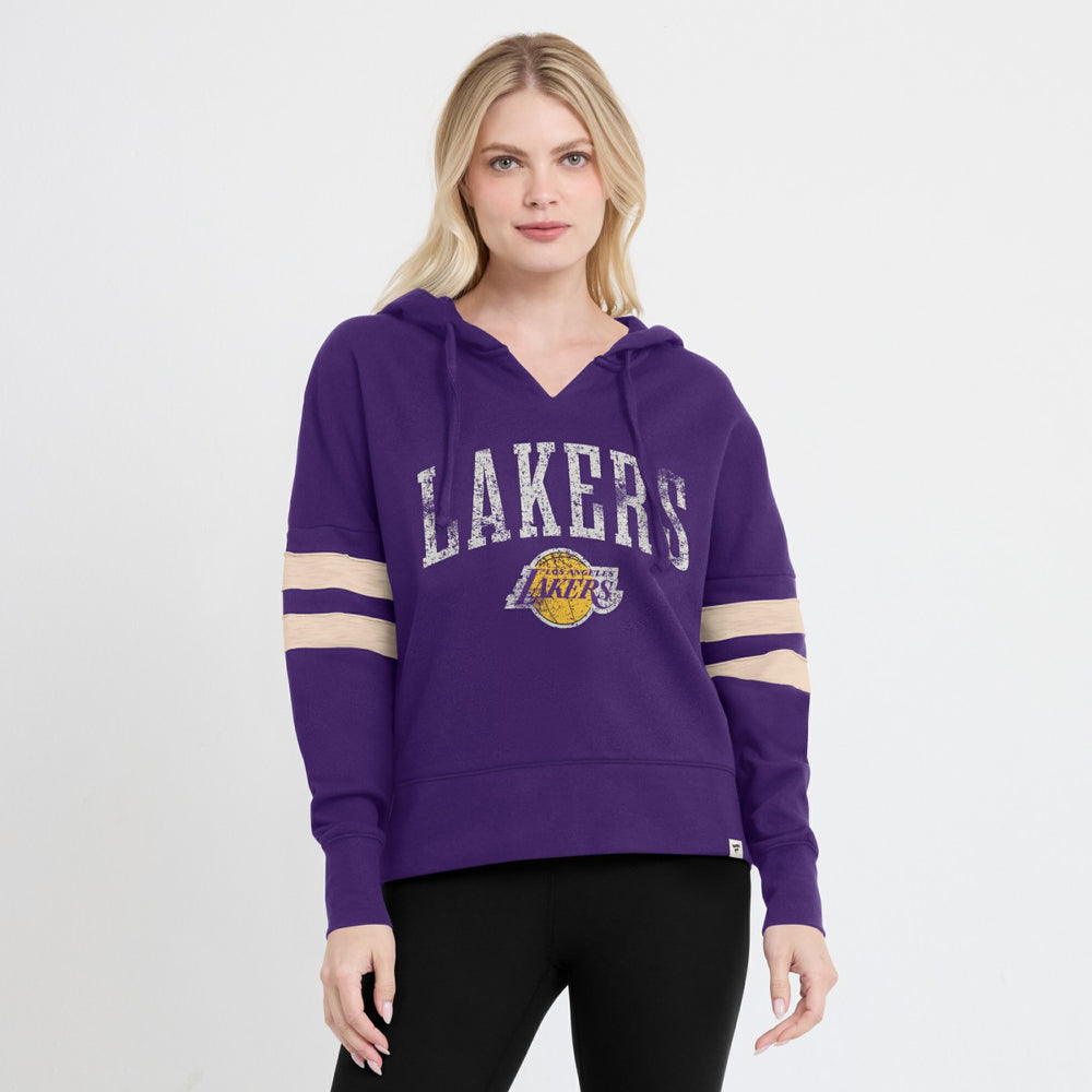 NBA Los Angeles Lakers Women's Bold Move Dolman V-Neck High Hip Hoodie
