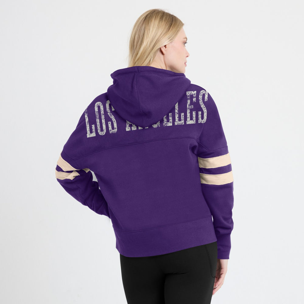 NBA Los Angeles Lakers Women's Bold Move Dolman V-Neck High Hip Hoodie