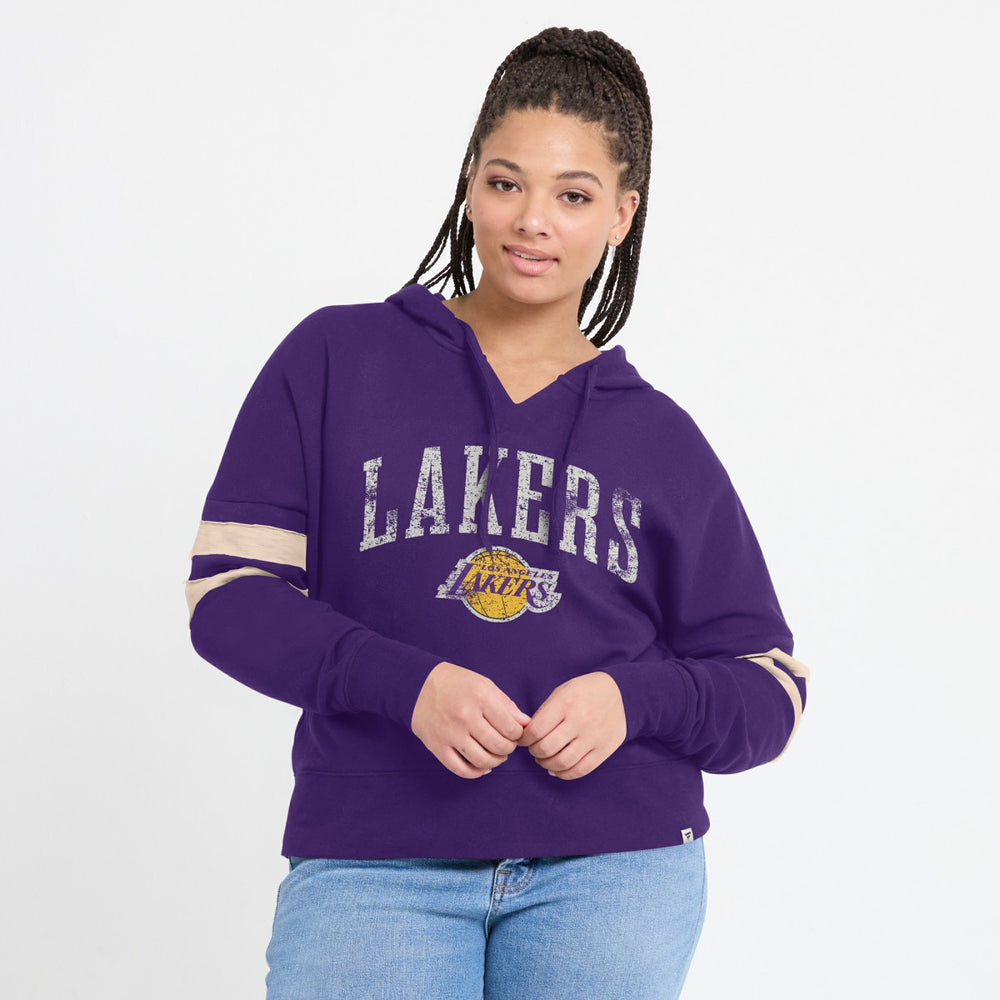 NBA Los Angeles Lakers Women's Bold Move Dolman V-Neck High Hip Hoodie