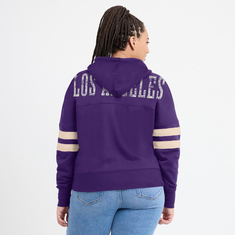 NBA Los Angeles Lakers Women's Bold Move Dolman V-Neck High Hip Hoodie