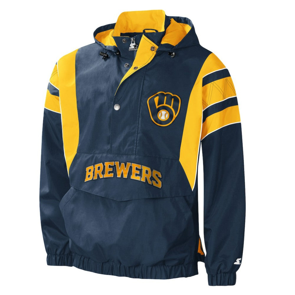 MLB Milwaukee Brewers Starter Impact Hoodie Half-Zip Jacket
