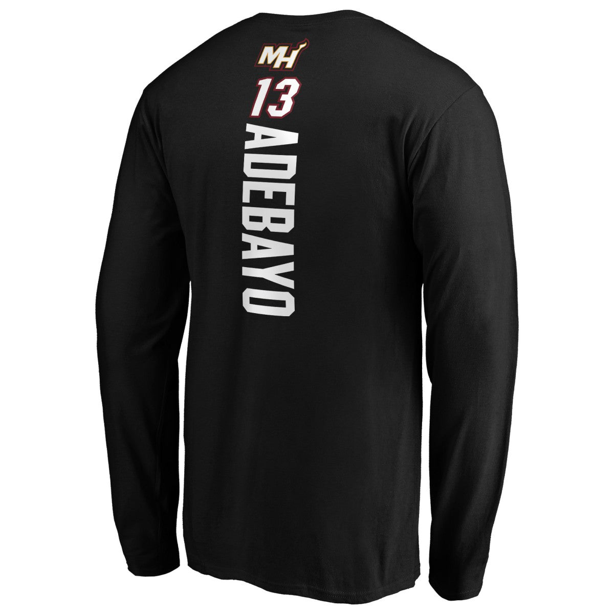 NBA Bam Adebayo Miami Heat Playmaker Team Name & Number Long Sleeve T-Shirt
