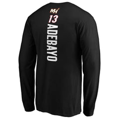NBA Bam Adebayo Miami Heat Playmaker Team Name & Number Long Sleeve T-Shirt