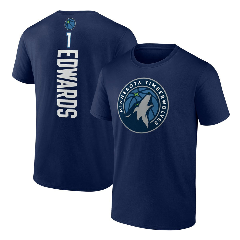 NBA Anthony Edwards Minnesota Timberwolves Playmaker Team Name & Number T-Shirt