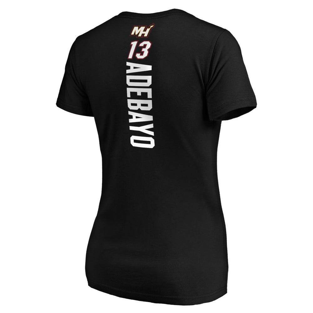NBA Bam Adebayo Miami Heat Women's Playmaker Team Name & Number V-Neck T-Shirt