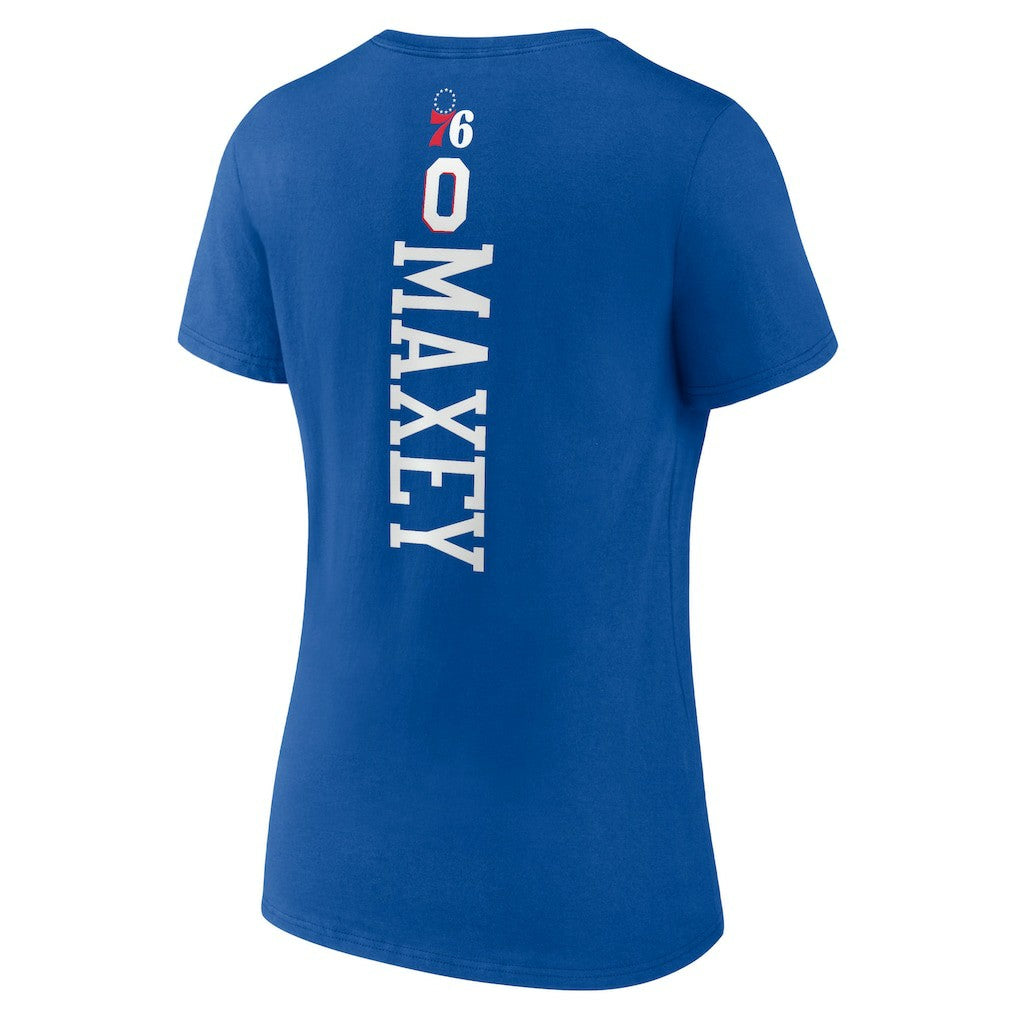 NBA Tyrese Maxey Philadelphia 76ers Women's Playmaker Team Name & Number V-Neck T-Shirt