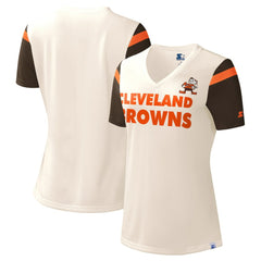 Starter Women's Kick Start V-Neck T-Shirt - Cleveland Browns