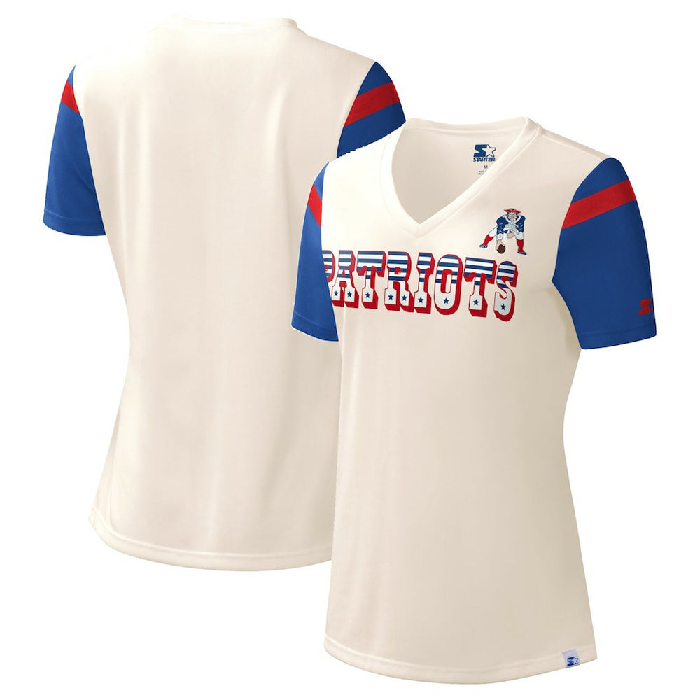 Starter Women's Kick Start V-Neck T-Shirt - New England Patriots