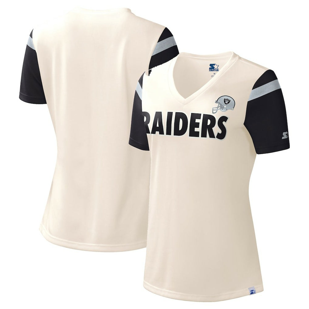 Starter Women's Kick Start V-Neck T-Shirt - Las Vegas Raiders