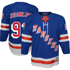 NHL Blue Mika Zibanejad New York Rangers Youth Home Premier Player Jersey