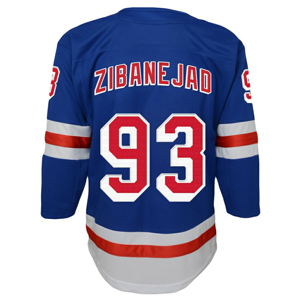 NHL Blue Mika Zibanejad New York Rangers Youth Home Premier Player Jersey