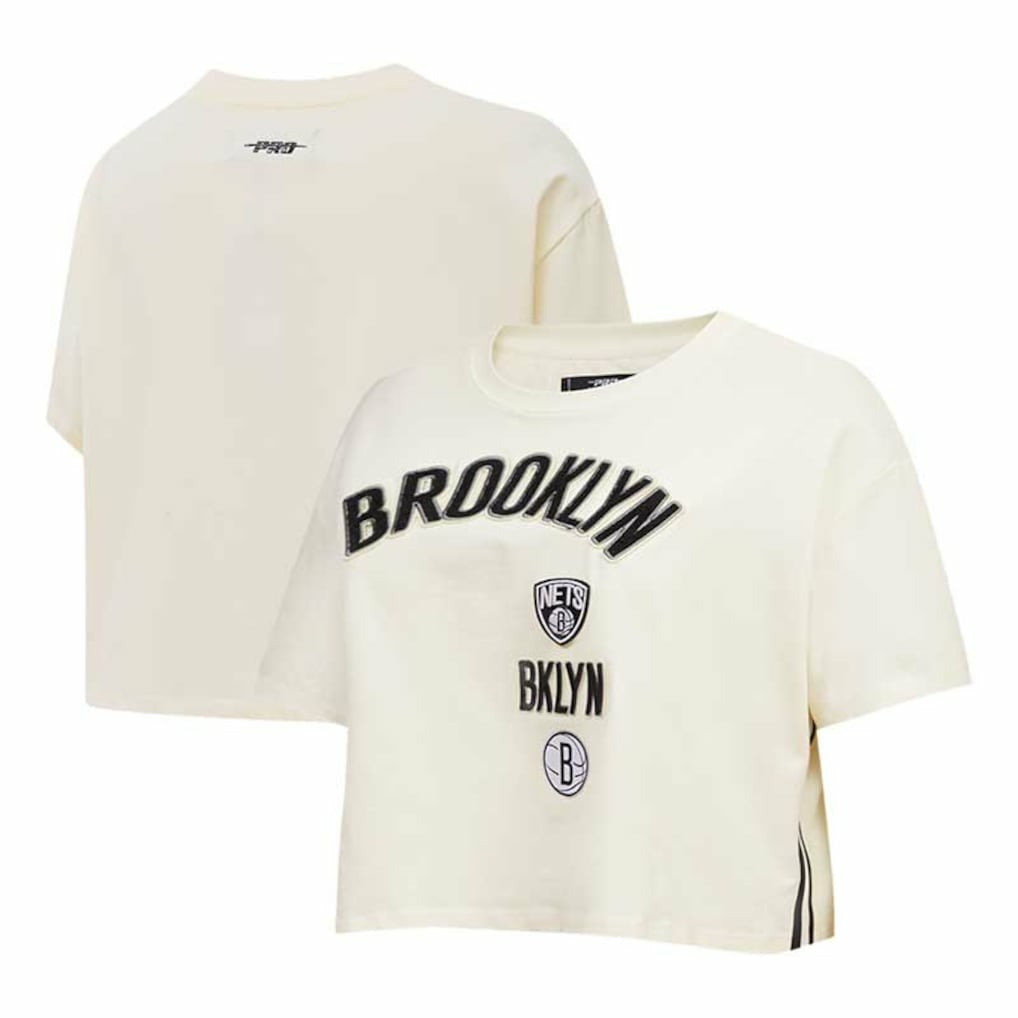 NBA Brooklyn Nets Pro Standard Women's Retro Classic Cropped Boxy T-Shirt