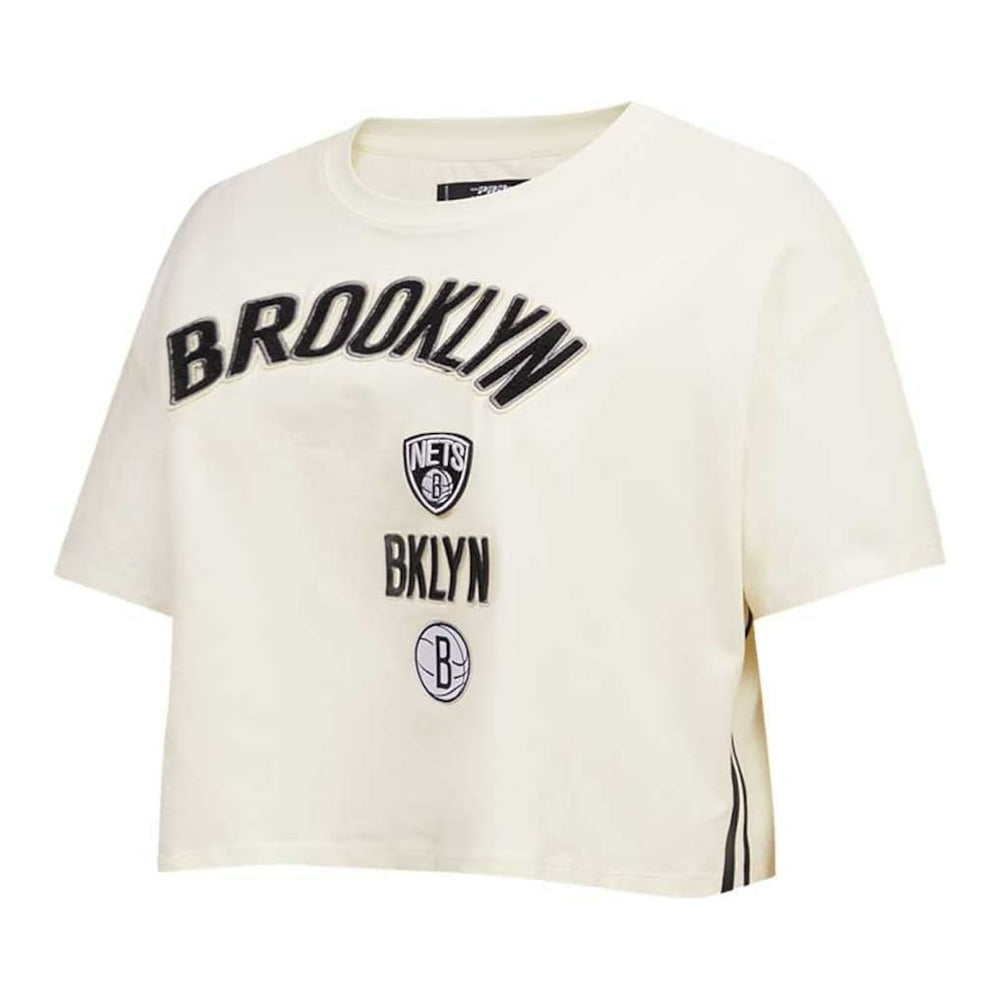 NBA Brooklyn Nets Pro Standard Women's Retro Classic Cropped Boxy T-Shirt