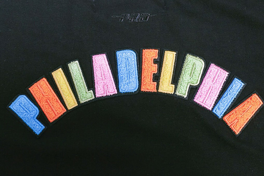 NBA Philadelphia 76ers Pro Standard Women's Washed Neon Cropped Boxy T-Shirt