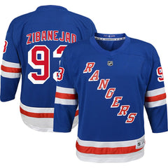 NHL Blue Mika Zibanejad New York Rangers Youth Home Replica Player Jersey